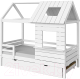Стилизованная кровать детская Millwood Roxy с дополнительным спальным местом (сосна белая) - 
