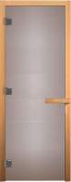 Стеклянная дверь для бани/сауны Везувий 1800х700 CR (стекло сатин матовое, осина) - 