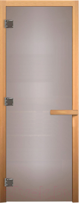 Стеклянная дверь для бани/сауны Везувий 1800х700 CR (стекло сатин матовое, осина)