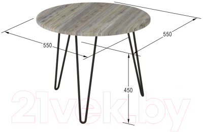 Журнальный столик Мебелик Рид 430 (скания темная/черный)