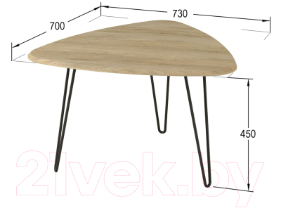 Журнальный столик Мебелик Спринг 430  (дуб сонома)
