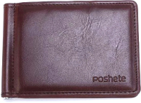 Зажим для денег Poshete 848-1002-BRW (коричневый) - 