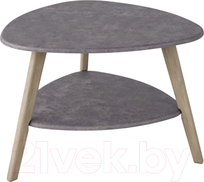 Журнальный столик Мебелик Бруклин (серый бетон/дуб сонома)