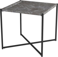 Журнальный столик Мебелик Стефан (серый мрамор/черный) - 