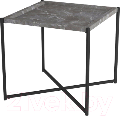 Журнальный столик Мебелик Стефан (серый мрамор/черный)