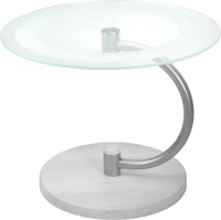 Журнальный столик Мебелик Дуэт 13Н (металлик/дуб дымчатый/прозрачный) - 