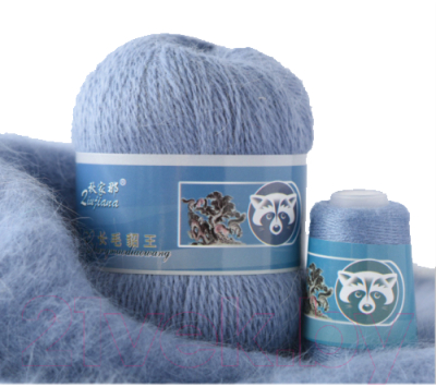 Пряжа для вязания ХоббиБум Пух Норки 847 (серо-голубой)