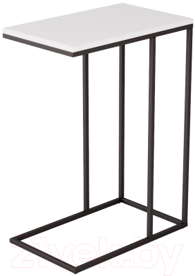 Приставной столик Мебелик Агами (белый/черный)