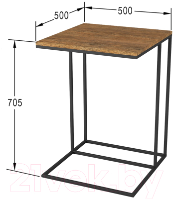 Приставной столик Мебелик Хайгрет (дуб американский/черный)