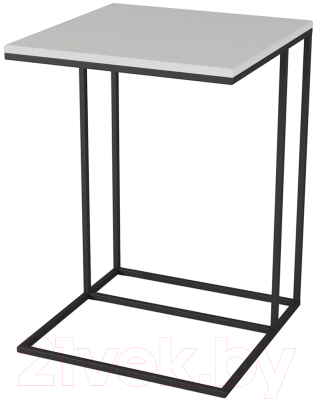 Приставной столик Мебелик Хайгрет (белый/черный)