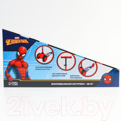 Самокат детский Marvel Человек-паук / 7141742 (красный)