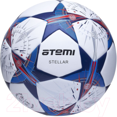 Футбольный мяч Atemi Stellar (размер 5, белый/синий/оранжевый)
