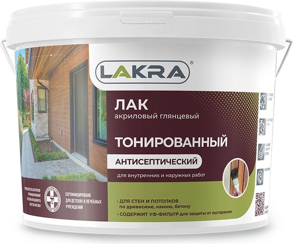 Лак Лакра ВД тонированный (2.5кг, бесцветный)