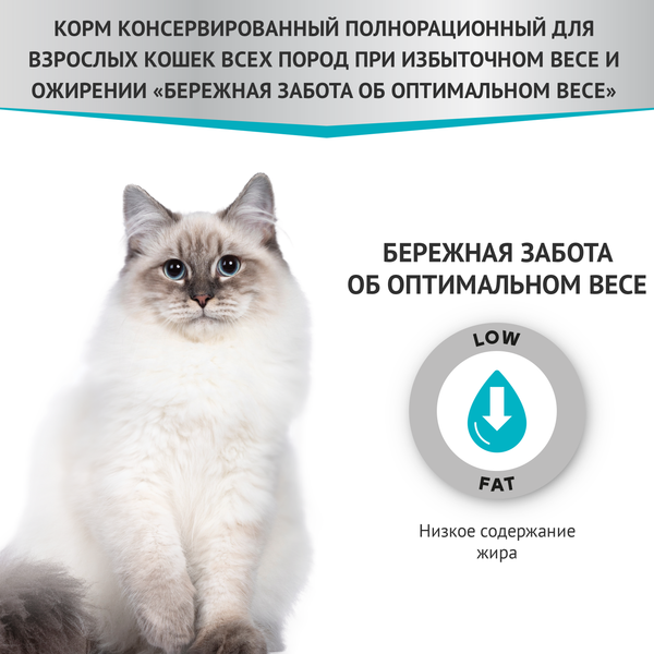 Влажный корм для кошек Мираторг Expert Obesity Бережная забота об оптимальном весе / 1010024068 (80г)
