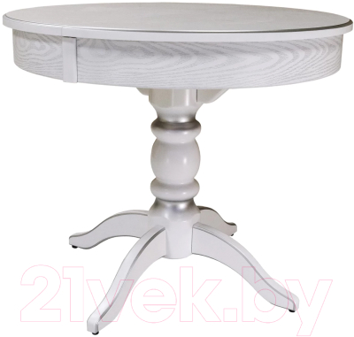 Обеденный стол Мебелик Фидея 4 раздвижной (белый/серебристый)