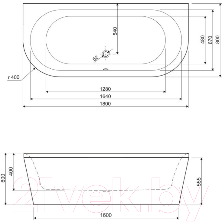 Экран для ванны Cezares METAURO-wall-180-SCR-W37