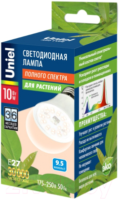 Лампа Uniel LED-A60-10W/SPFR/E27/CL PLP01WH / UL-00001820