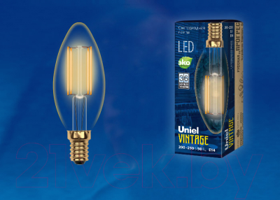 Лампа Uniel LED-C35-5W/GOLDEN/E14 GLV21GO / UL-00002396