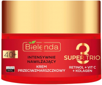 Крем для лица Bielenda Super Trio Retinol+Vit C+Kolagen Против морщин 40+ день/ночь (50мл) - 