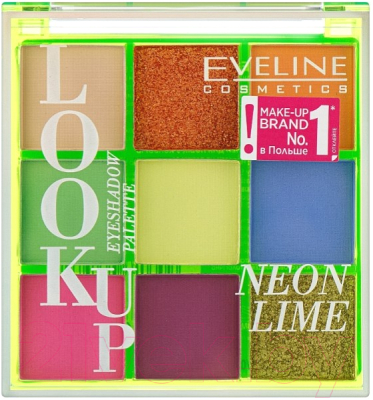Палетка теней для век Eveline Cosmetics Look Up №1-9 Neon Lime (10г)