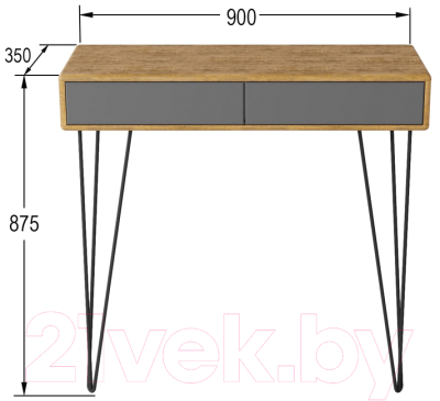 Консольный столик Мебелик Телфорд (дуб американский/графит)