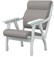 Кресло мягкое Мебелик Вега 10 (серый/снег) - 