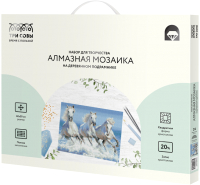 

Набор алмазной вышивки Три совы, Белая тройка лошадей / АМП4050_47618