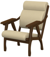 Кресло мягкое Мебелик Вега 10 (кремовый/орех) - 