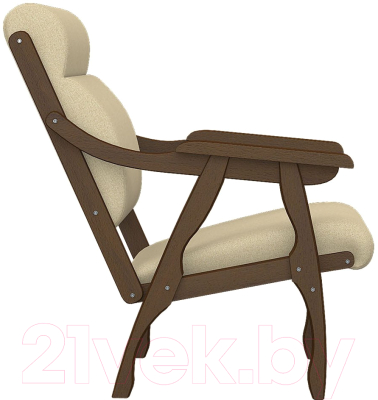 Кресло мягкое Мебелик Вега 10 (кремовый/орех)