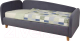 Кровать-тахта DiArt Альба 1.2 левая (велюр Ultra grafit/ножки светлые) - 
