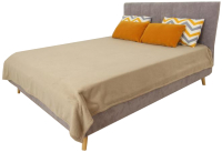 Полуторная кровать DiArt Монтана 1.4 (велюр Ultra smoke/ножки светлые) - 