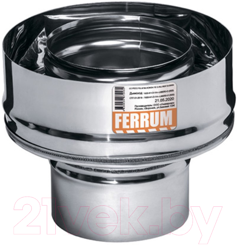 Переходник для дымохода Ferrum 430/1.0мм Ф115x200 / f3728