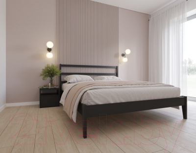 Двуспальная кровать BAMA Пиканто 3 (180x200, черный)