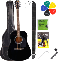Акустическая гитара Terris TD-041 BK Starter Pack (с аксессуарами) - 