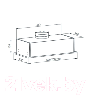 Вытяжка скрытая ZORG Classico 850 52 M (белый)