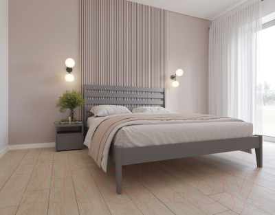 Двуспальная кровать BAMA Пиканто 5 (180x200, серый)