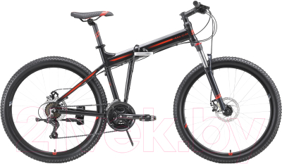 Велосипед STARK Cobra 26.2 D 2023 (18, черный/красный/черный)
