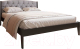 Двуспальная кровать BAMA Ева (180x200, черный/велюр) - 
