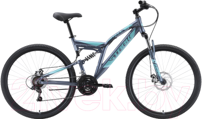 Велосипед STARK Jumper 27.1 FS D 2023 (20, серый/мятный/зеленый)