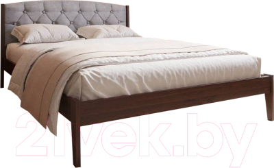 Полуторная кровать BAMA Ева (140x200, венге/велюр)