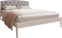 Полуторная кровать BAMA Ева (140x200, белый/велюр) - 