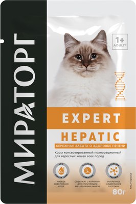Влажный корм для кошек Мираторг Hepatic для взр. всех пород / 1010024070 (80г) - 