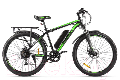 Электровелосипед Eltreco XT 800 New 27.5 350 W (черный/зеленый)