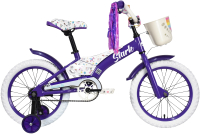 Детский велосипед STARK Tanuki 16 Girl 2023 (фиолетовый/белый) - 