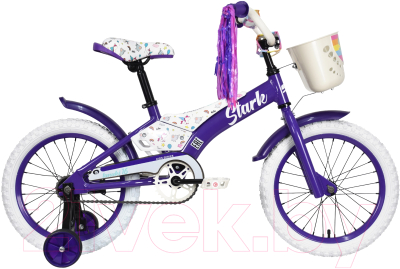 Детский велосипед STARK Tanuki 16 Girl 2023 (фиолетовый/белый)