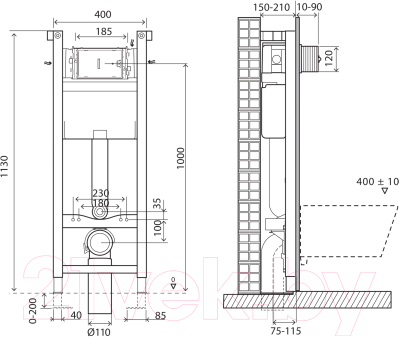 Инсталляция для унитаза BelBagno BB004-40 Expert