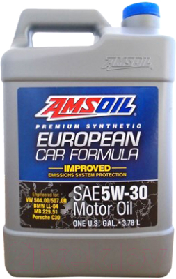 Моторное масло Amsoil European Car Formula Low-SAPS Synthetic Motor Oil 5W30 / AEL1G (3.784л)