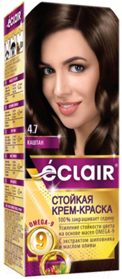 Крем-краска для волос Eclair 4.7 (каштан)