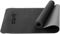 Коврик для йоги и фитнеса Starfit FM-201 TPE (183x61x0.4см, черный/серый) - 