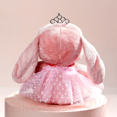 Мягкая игрушка Milo Toys Зайка Ла-Пу-Ля в платье с короной / 9211946